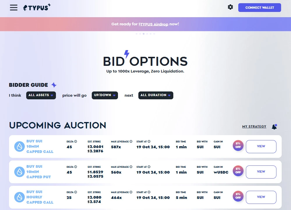 圖一、Typus Finance 簡化了期權交易，讓 Sui 生態的用戶更容易參與