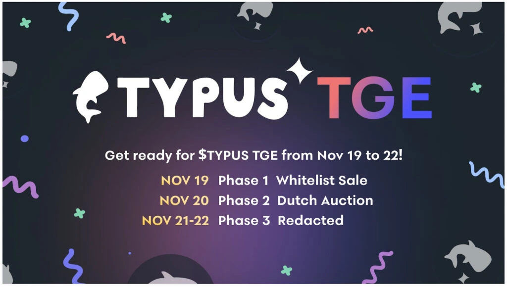 圖五、Typus TGE 分為三個階段發幣